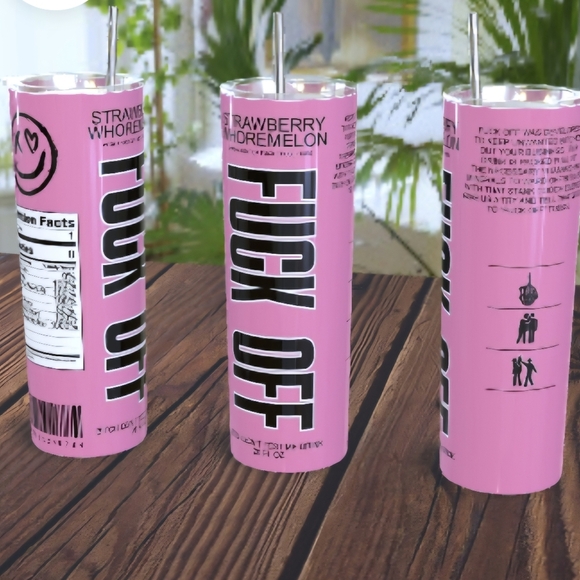Pink F Off Tumbler with Bold Text Made To Order - Picture 1 of 1